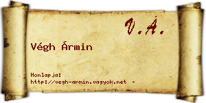 Végh Ármin névjegykártya