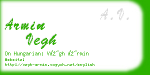 armin vegh business card
